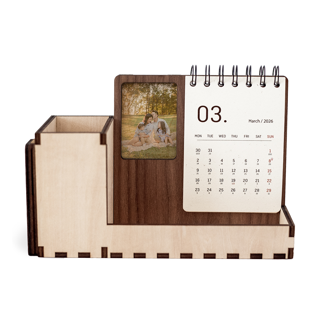 LỊCH GỖ KHUNG ẢNH 2026 | MAPLE KẾT HỢP WALNUT