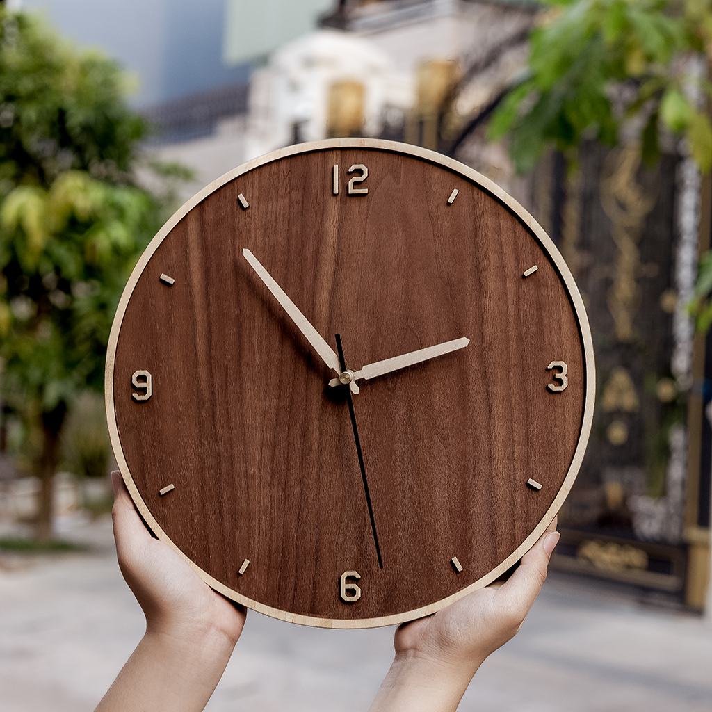 ĐỒNG HỒ BASIC 4 SỐ CÓ VIỀN | WALNUT - Ảnh 2
