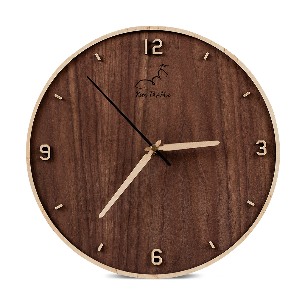 ĐỒNG HỒ BASIC 4 SỐ CÓ VIỀN | WALNUT