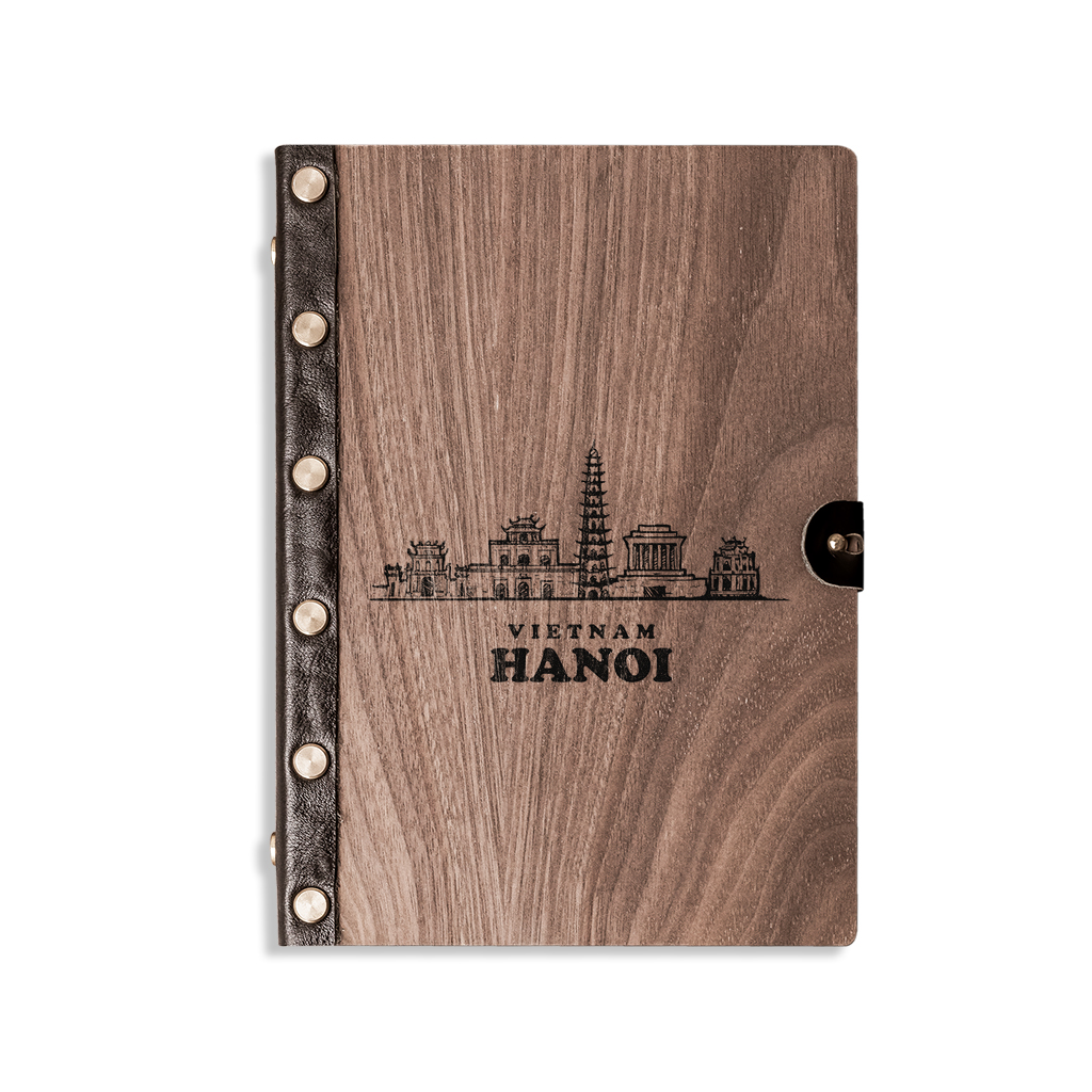 SỔ TAY GỖ WALNUT KẾT HỢP VỚI DA | HA NOI