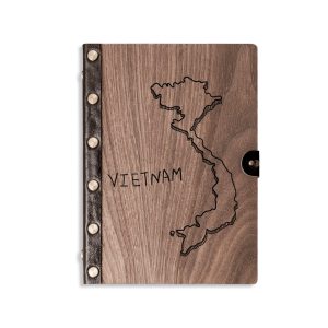 SỔ TAY GỖ WALNUT KẾT HỢP VỚI DA | VIET NAM