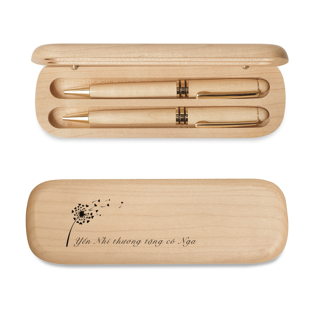 SET HỘP VÀ 2 BÚT GỖ MAPLE | BỒ CÔNG ANH
