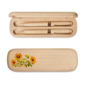 SET HỘP VÀ 2 BÚT GỖ MAPLE | HOA HƯỚNG DƯƠNG